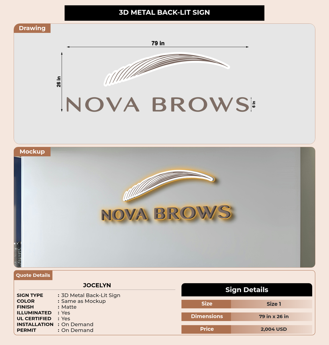 CUSTOM MOCKUP SIGN FOR Jocelyn