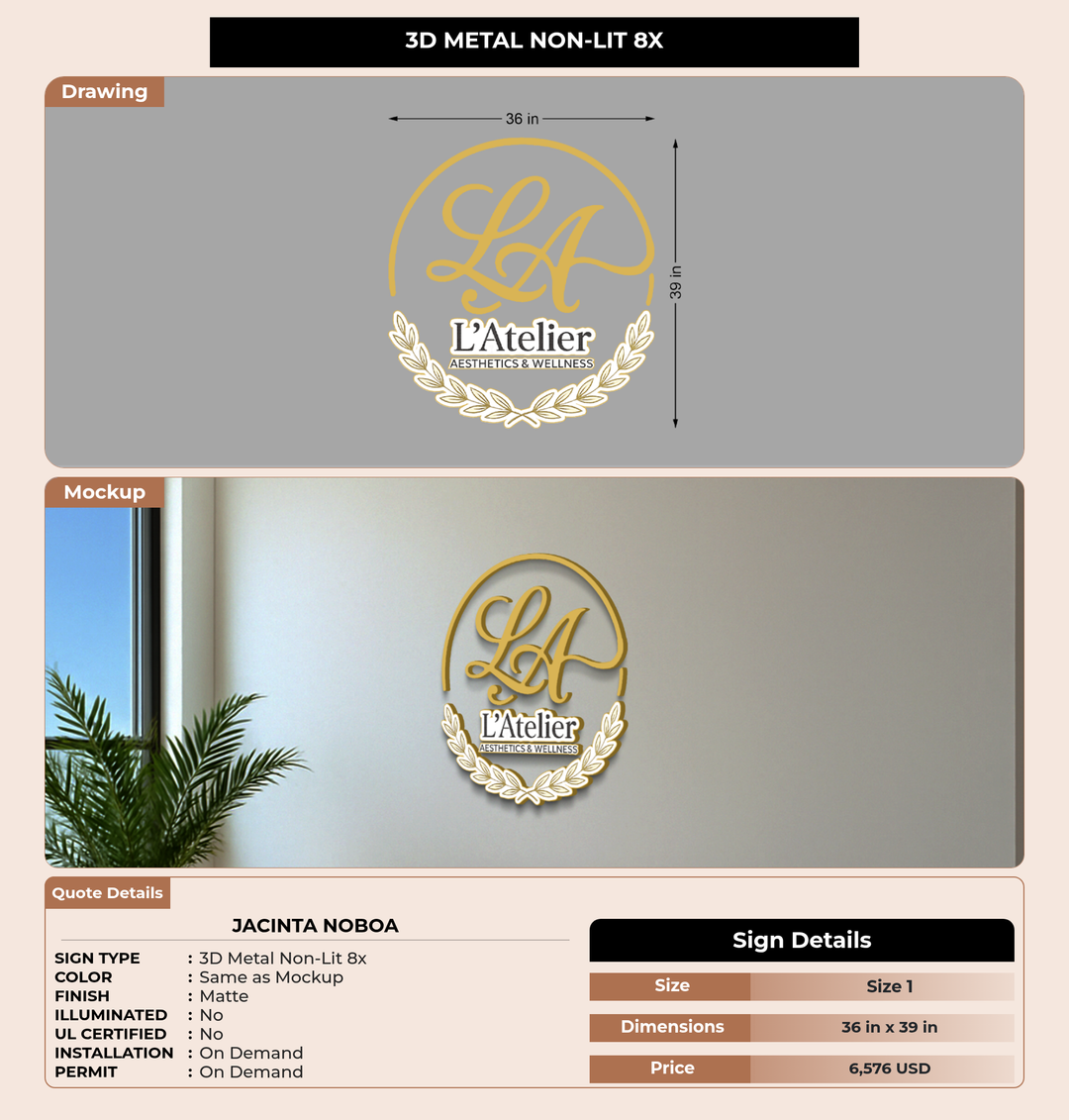 CUSTOM MOCKUP SIGN FOR Jacinta Noboa