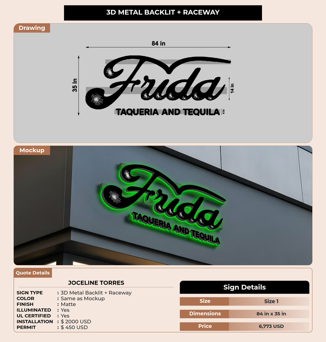 CUSTOM MOCKUP SIGN FOR Joceline Torres