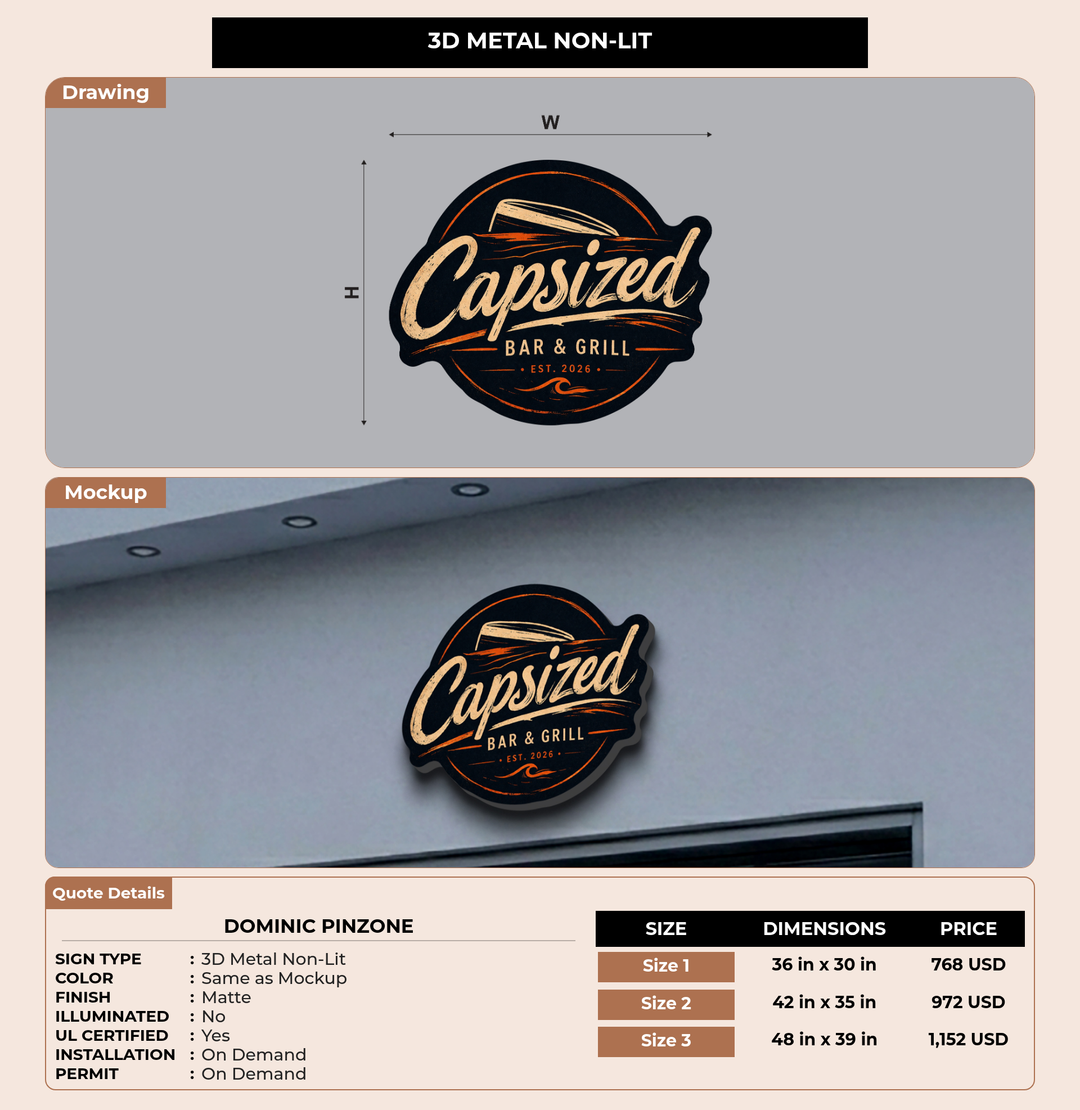 CUSTOM MOCKUP SIGN FOR Dominic Pinzone