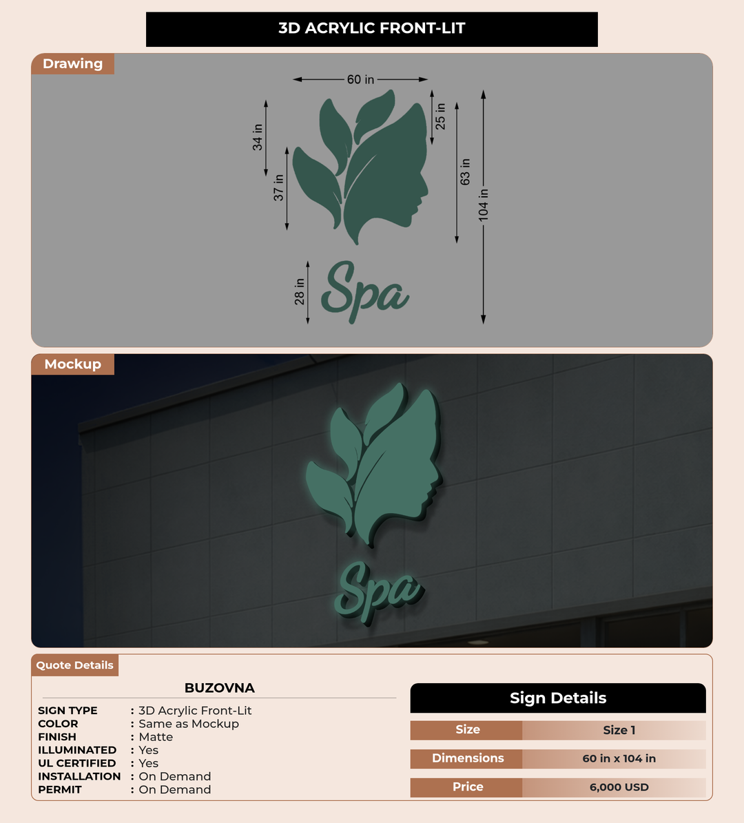 CUSTOM MOCKUP SIGN FOR buzovna