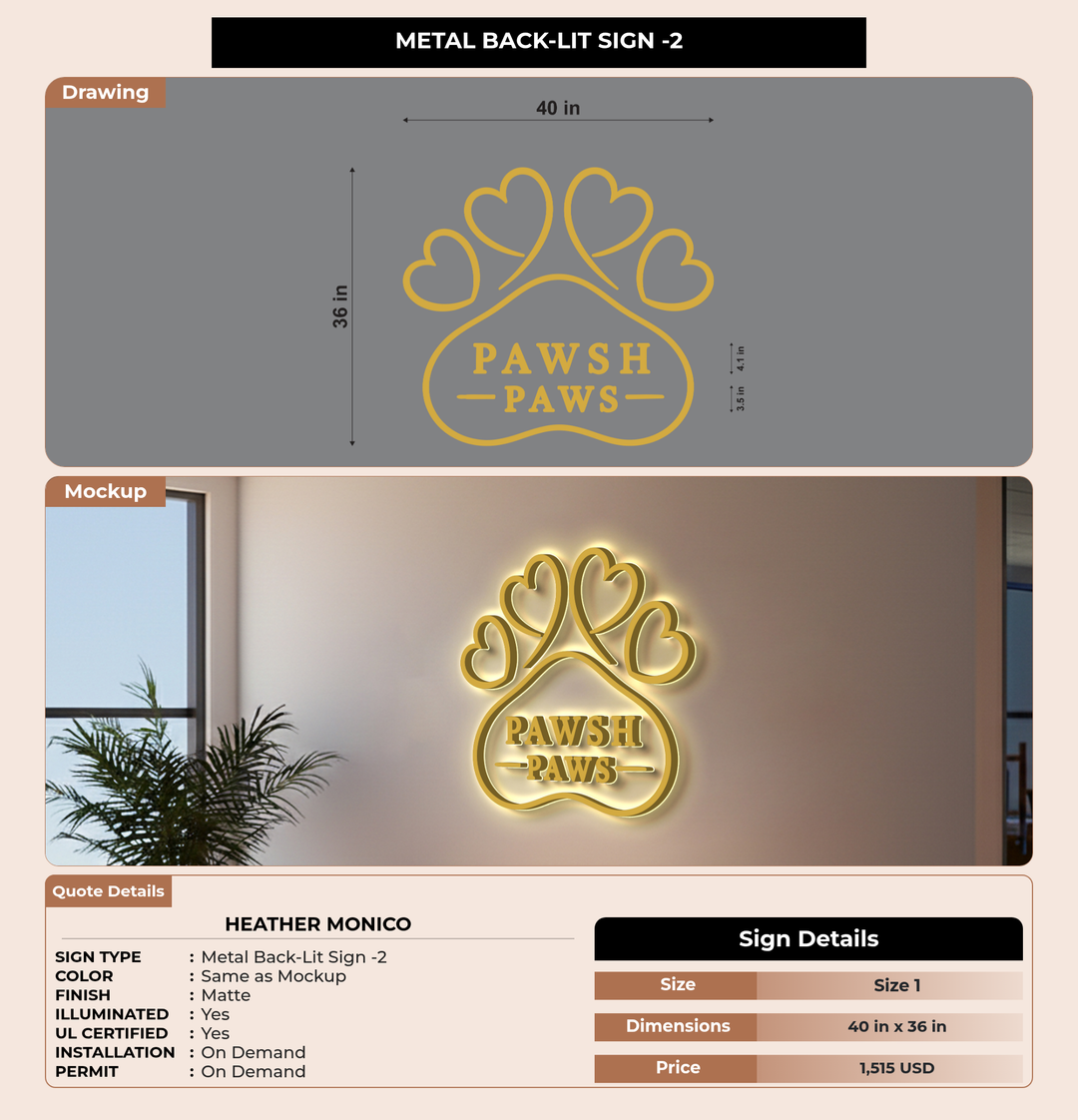 CUSTOM MOCKUP SIGN FOR Heather Monico