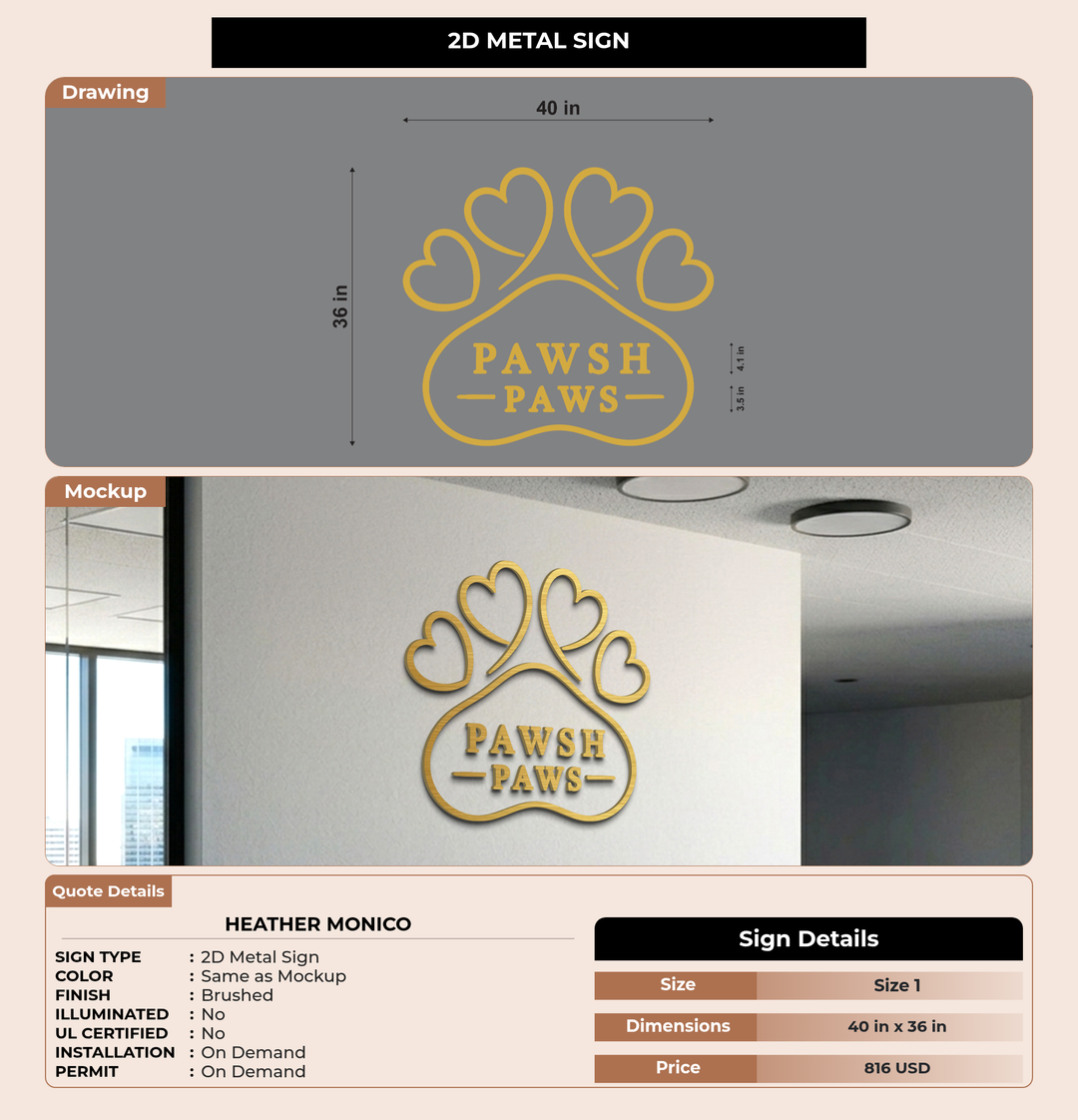 CUSTOM MOCKUP SIGN FOR Heather Monico