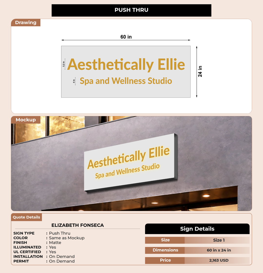 CUSTOM MOCKUP SIGN FOR Elizabeth Fonseca