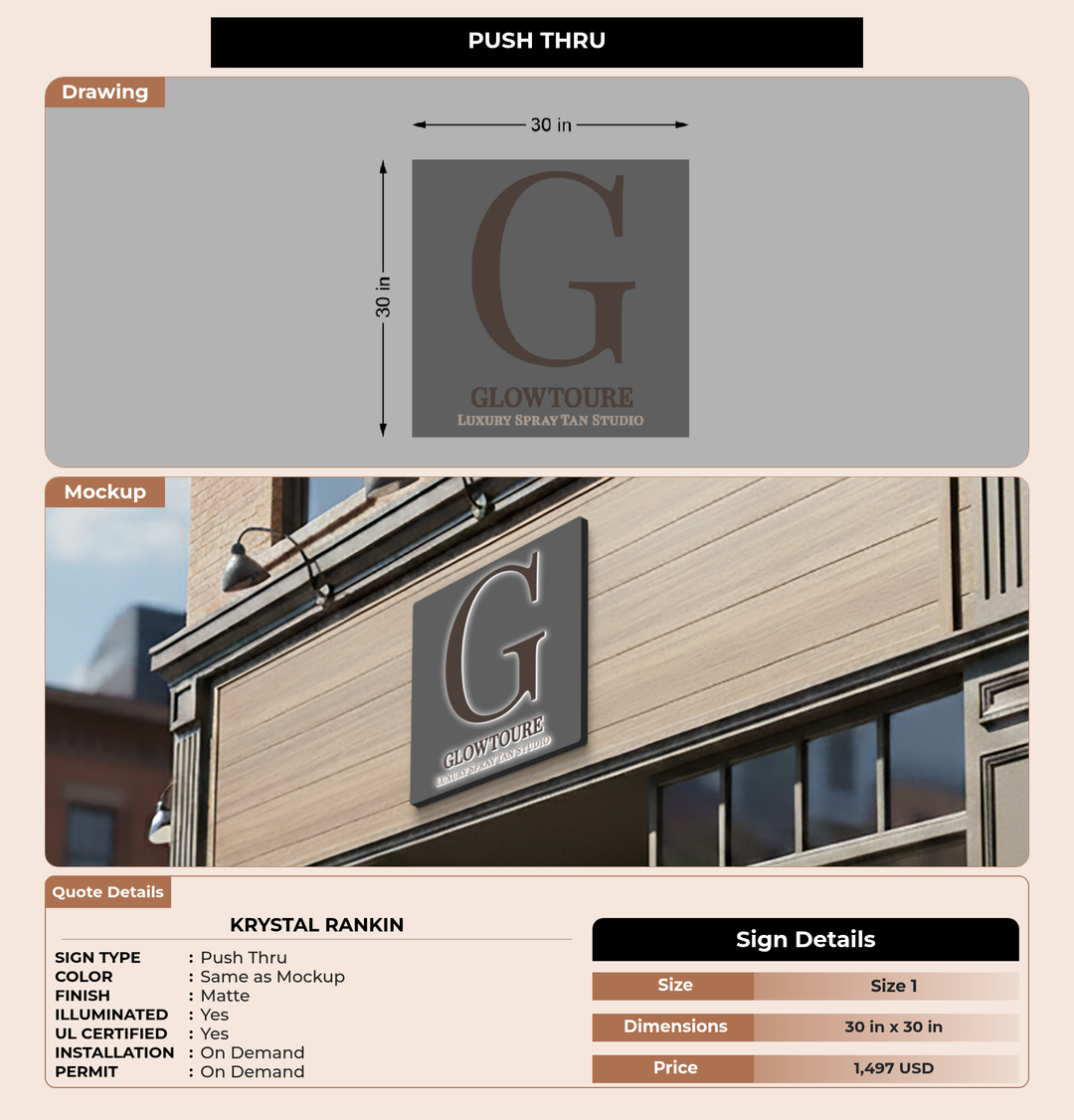 CUSTOM MOCKUP SIGN FOR Krystal Rankin