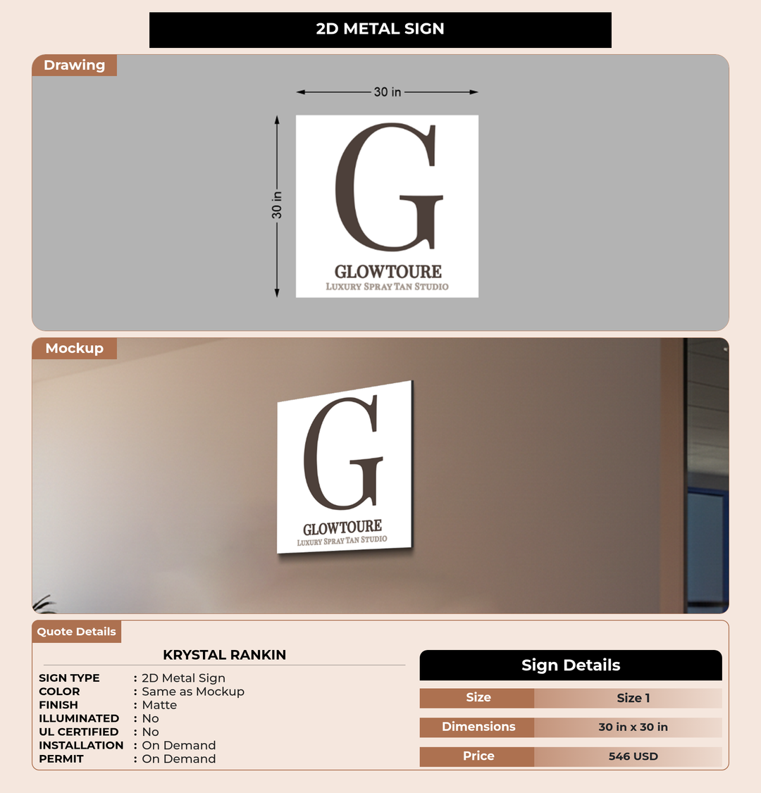 CUSTOM MOCKUP SIGN FOR Krystal Rankin