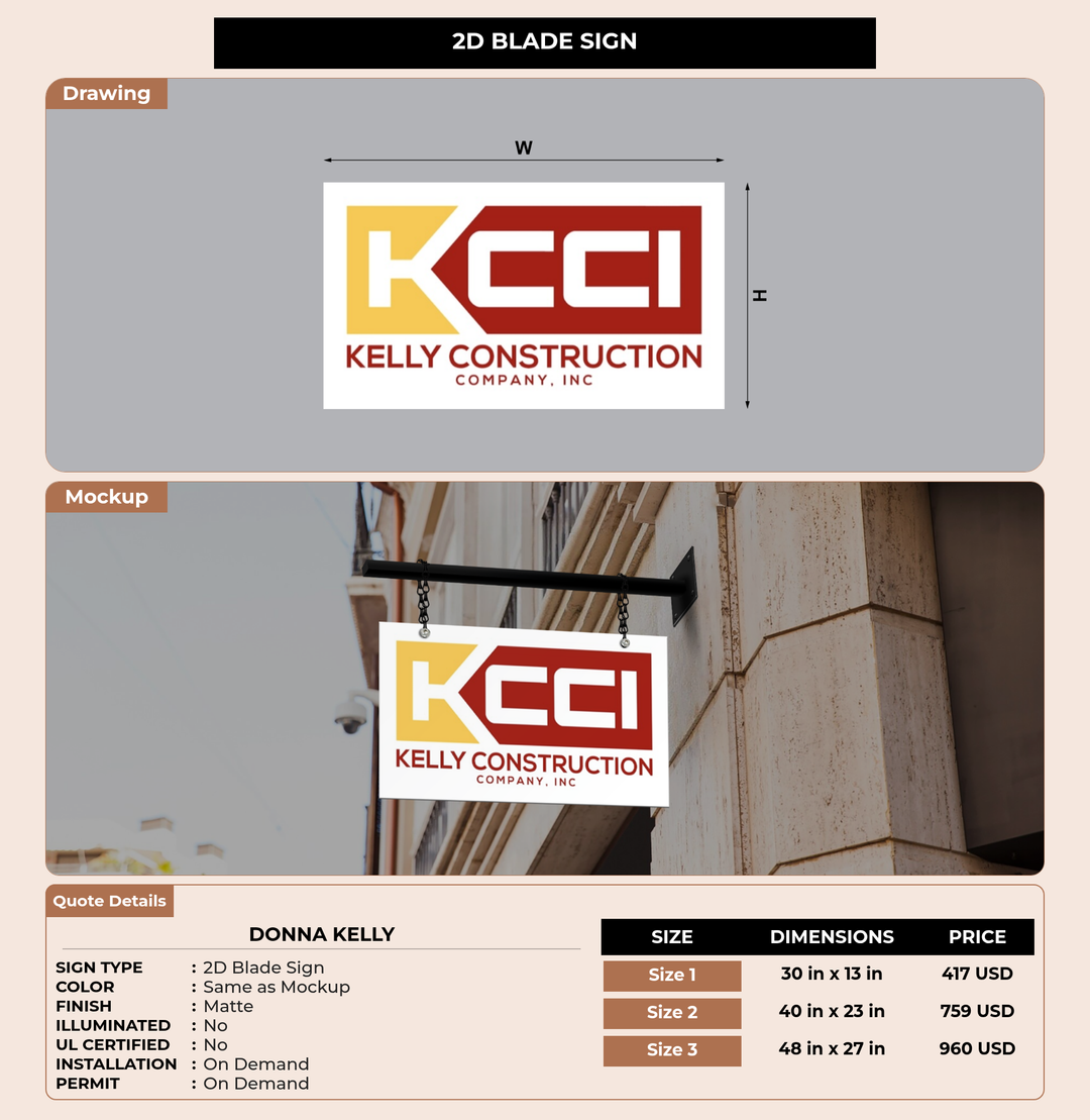 CUSTOM MOCKUP SIGN FOR Donna Kelly