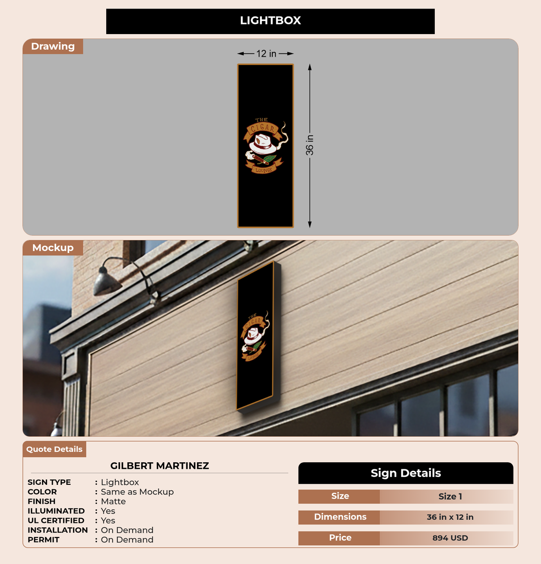 CUSTOM MOCKUP SIGN FOR Gilbert Martinez
