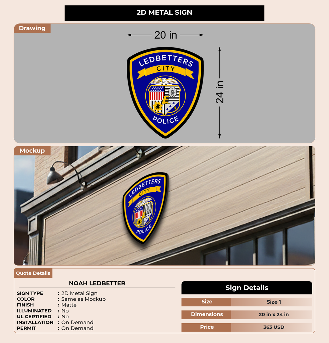 CUSTOM MOCKUP SIGN FOR Noah ledbetter