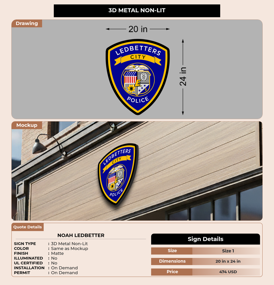 CUSTOM MOCKUP SIGN FOR Noah ledbetter