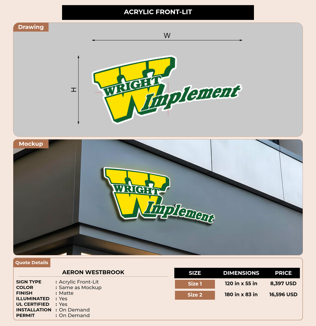 CUSTOM MOCKUP SIGN FOR Aeron Westbrook
