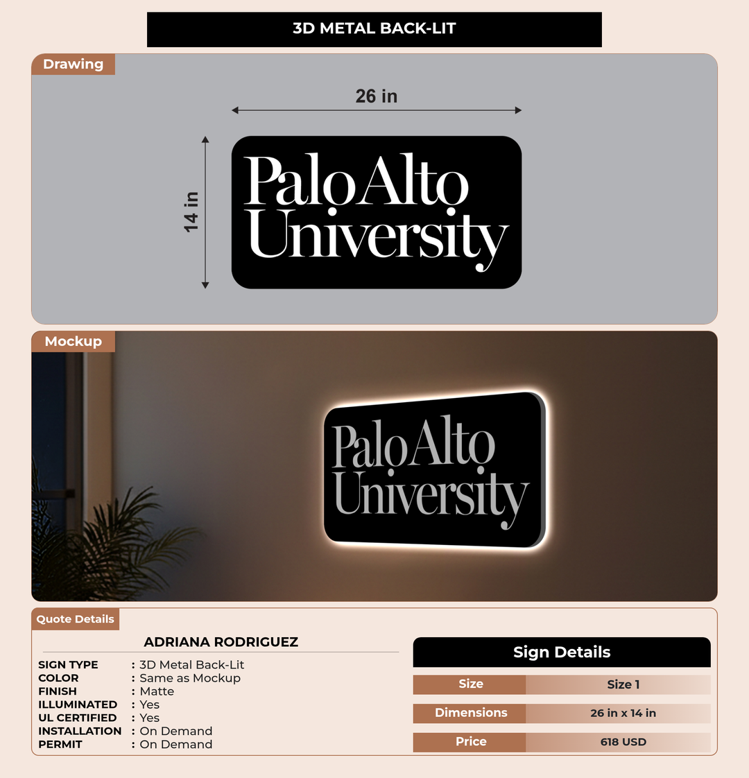 CUSTOM MOCKUP SIGN FOR Adriana Rodriguez