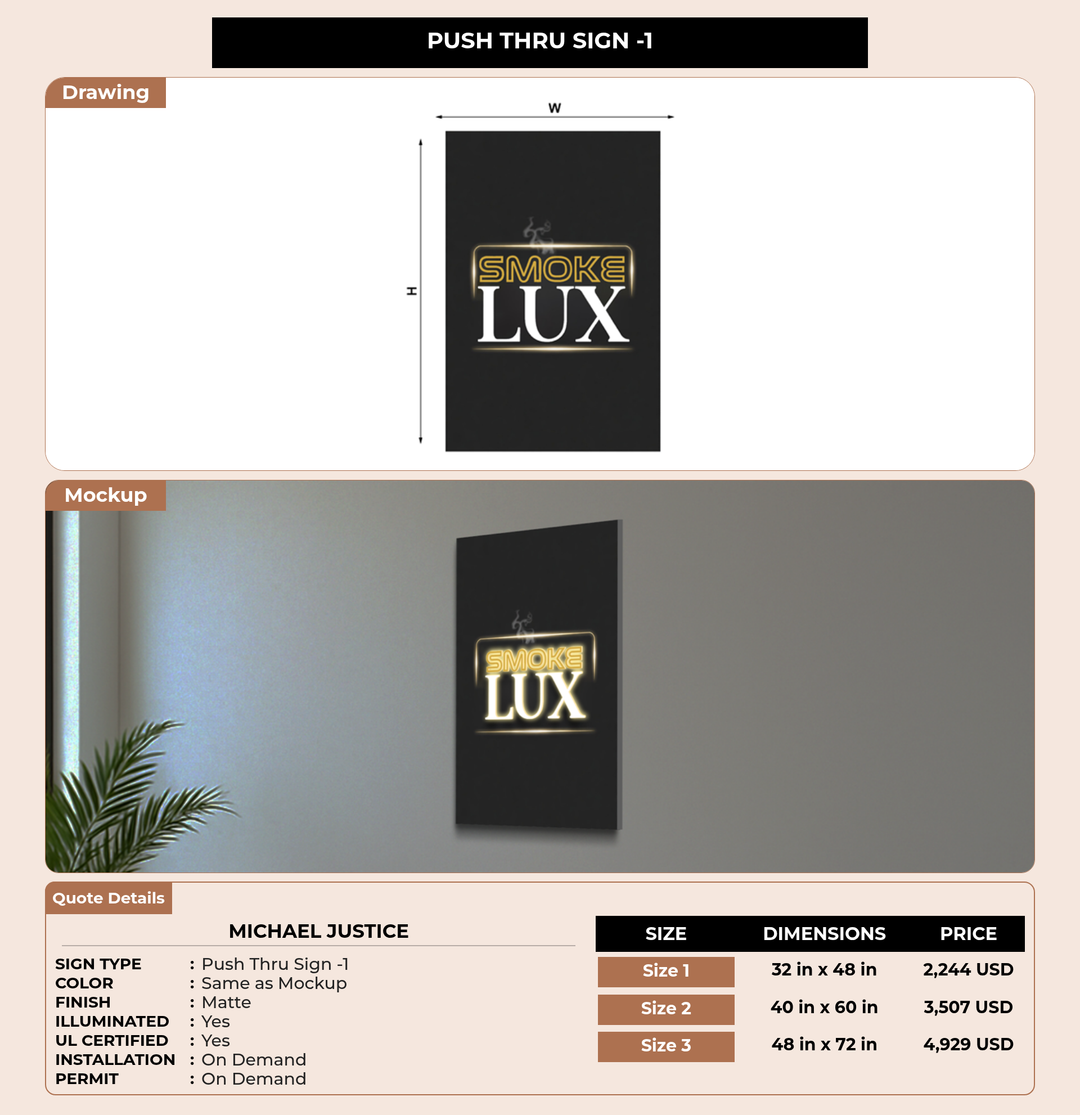 CUSTOM MOCKUP SIGN FOR Michael Justice