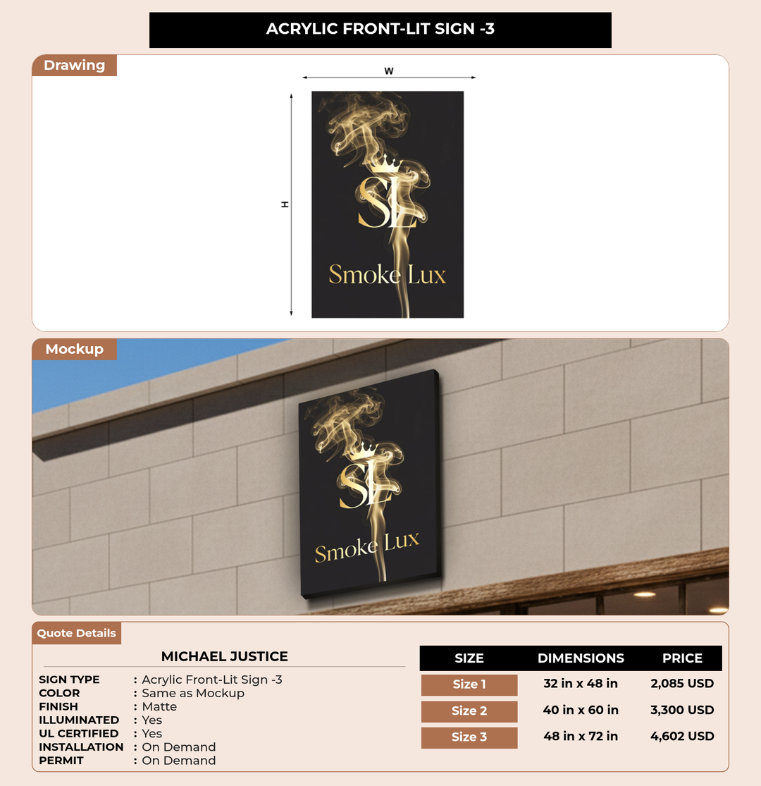 CUSTOM MOCKUP SIGN FOR Michael Justice