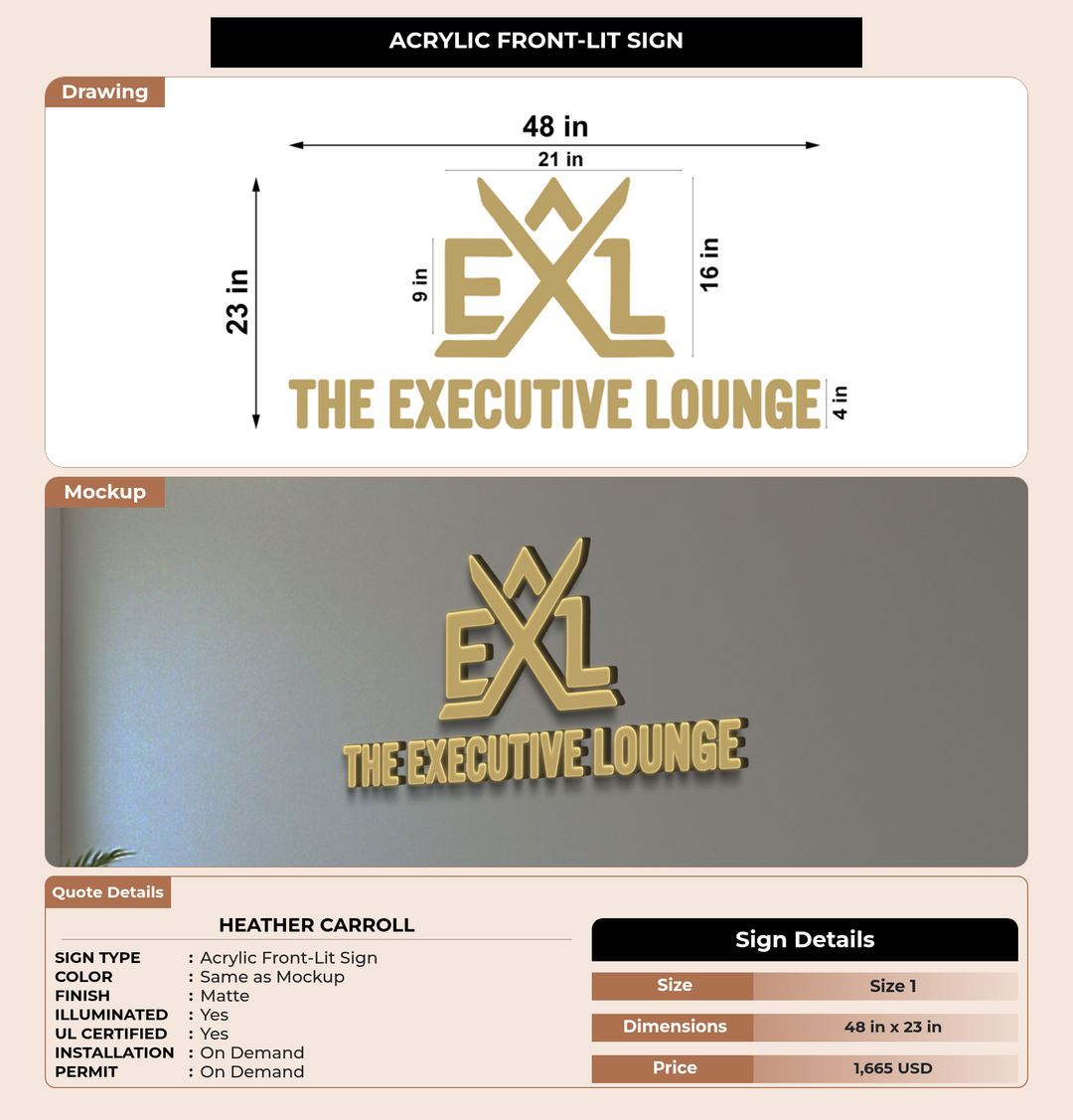 CUSTOM MOCKUP SIGN FOR Heather Carroll