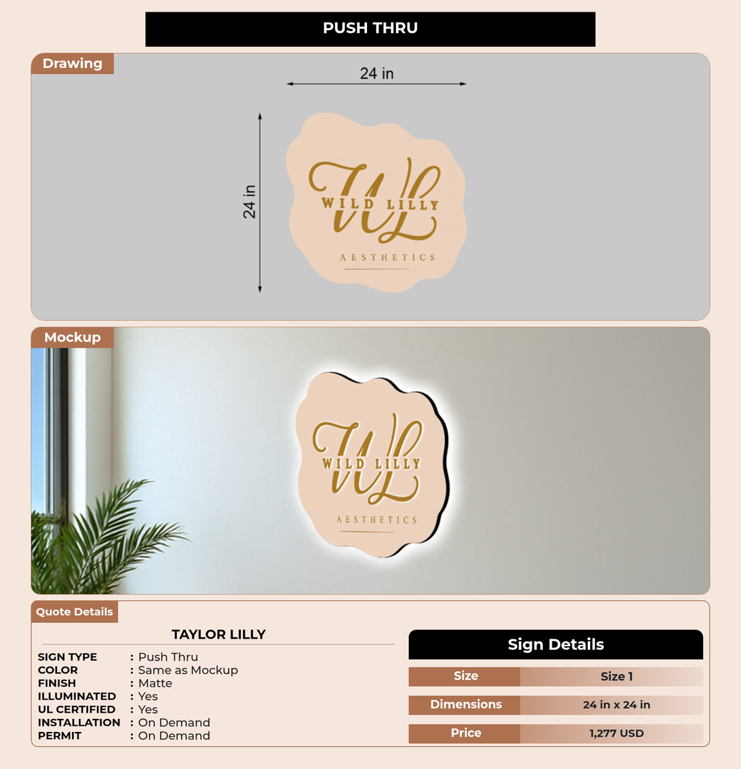 CUSTOM MOCKUP SIGN FOR Taylor lilly