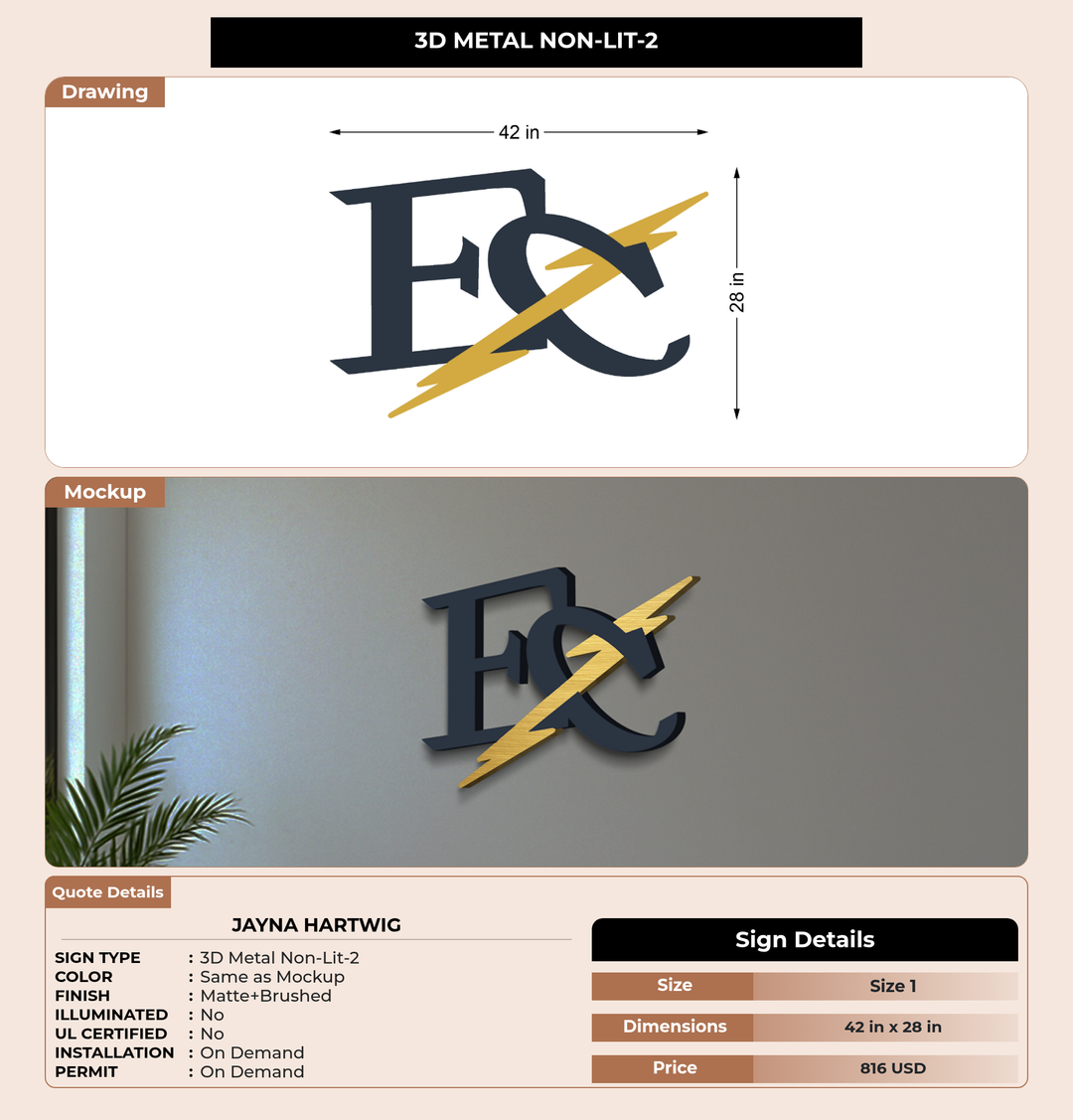 CUSTOM MOCKUP SIGN FOR Jayna Hartwig