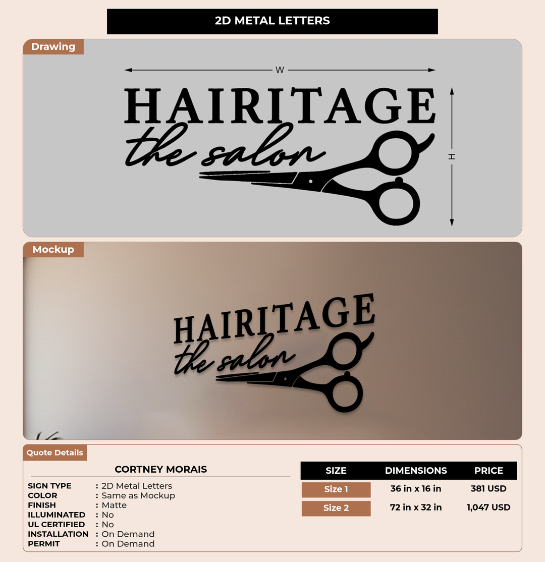 CUSTOM MOCKUP SIGN FOR Cortney Morais