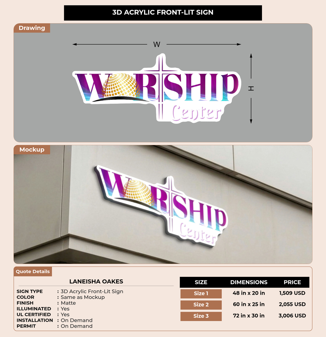 CUSTOM MOCKUP SIGN FOR LaNeisha Oakes
