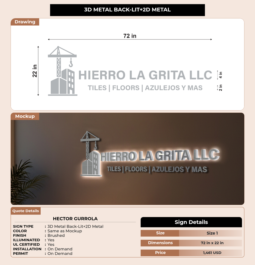 CUSTOM MOCKUP SIGN FOR Hector Gurrola