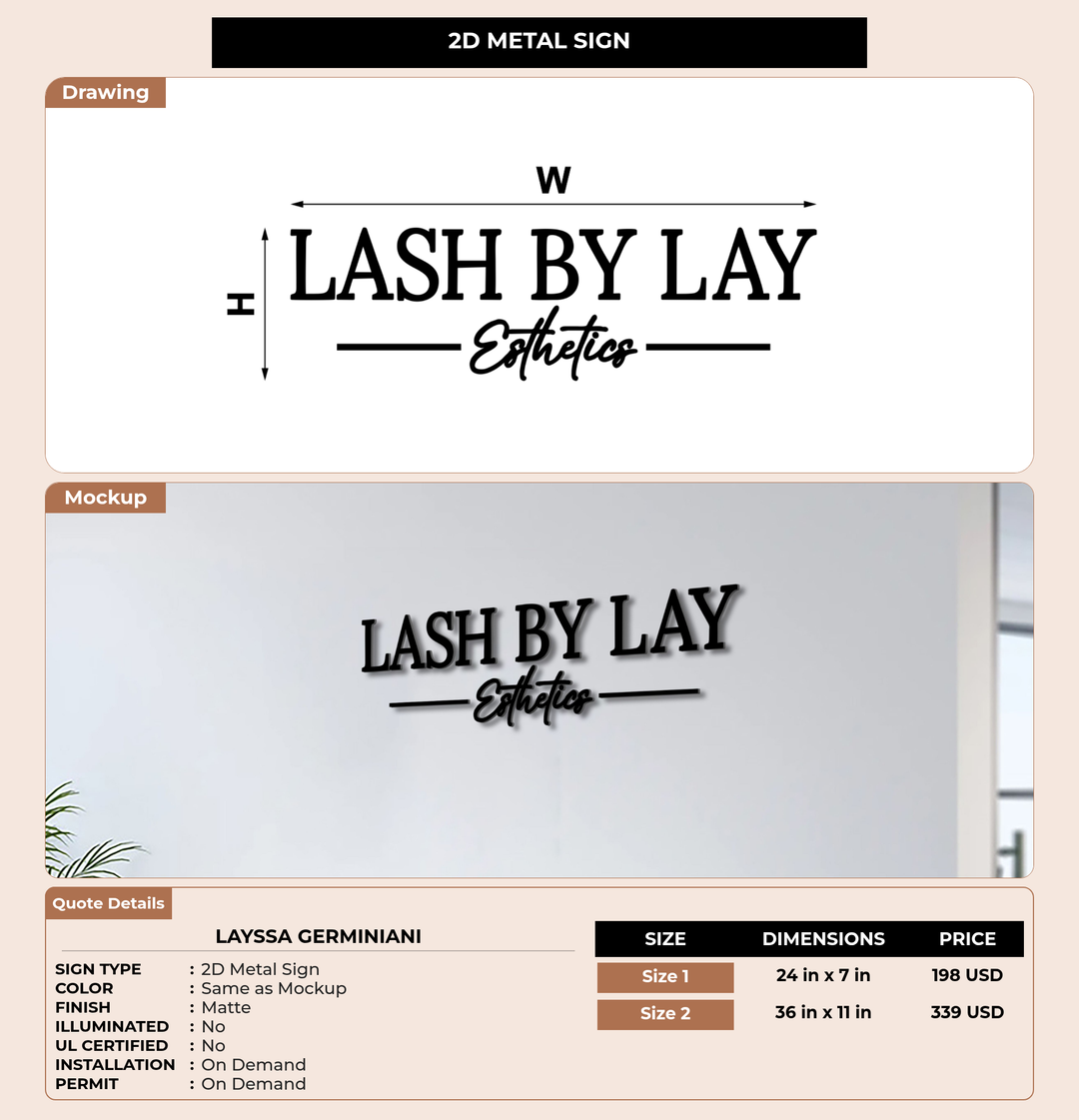 CUSTOM MOCKUP SIGN FOR Layssa Germiniani