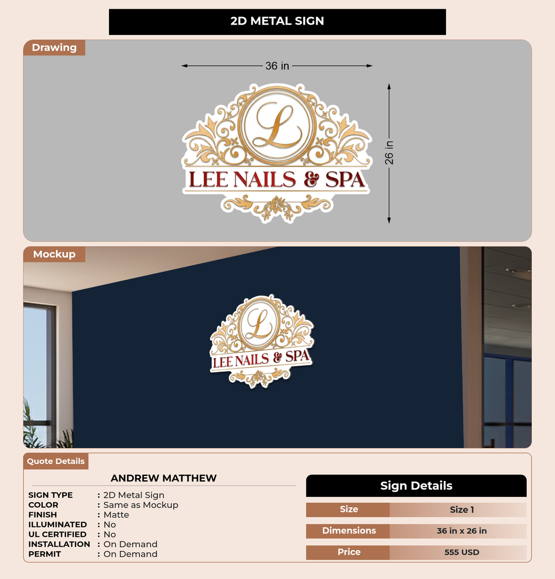 CUSTOM MOCKUP SIGN FOR Andrew Matthew