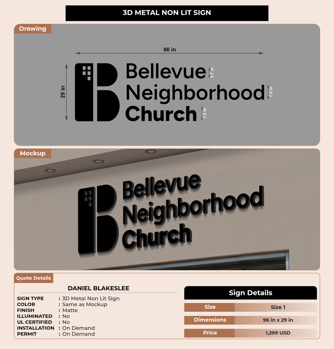 CUSTOM MOCKUP SIGN FOR Daniel Blakeslee