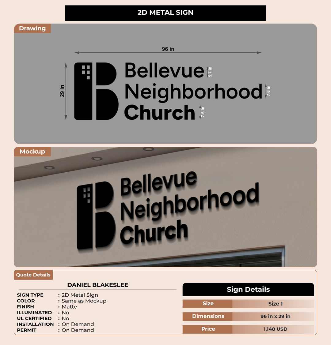 CUSTOM MOCKUP SIGN FOR Daniel Blakeslee