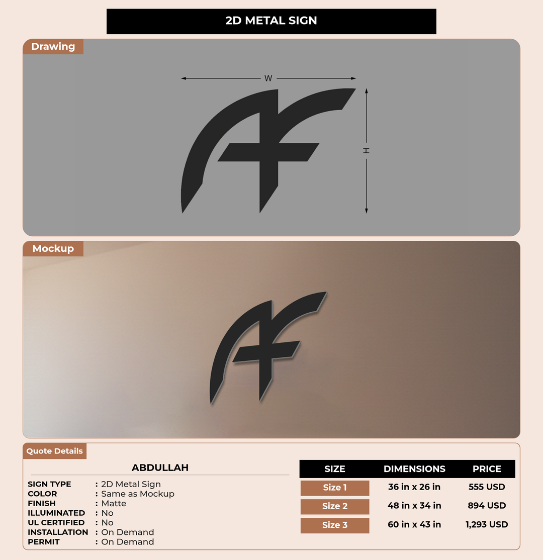 CUSTOM MOCKUP SIGN FOR Abdullah