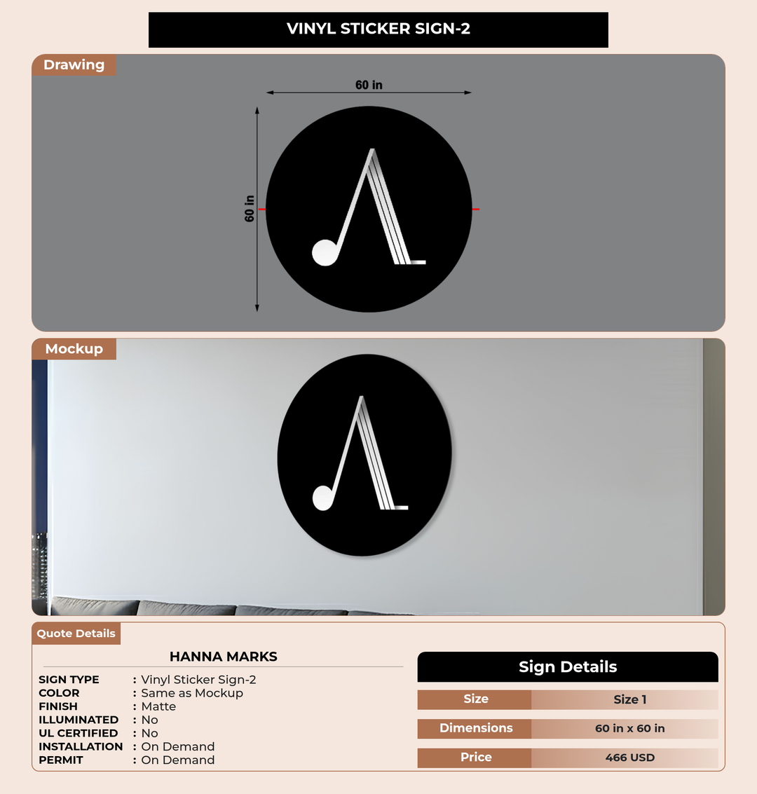 CUSTOM MOCKUP SIGN FOR Hanna Marks