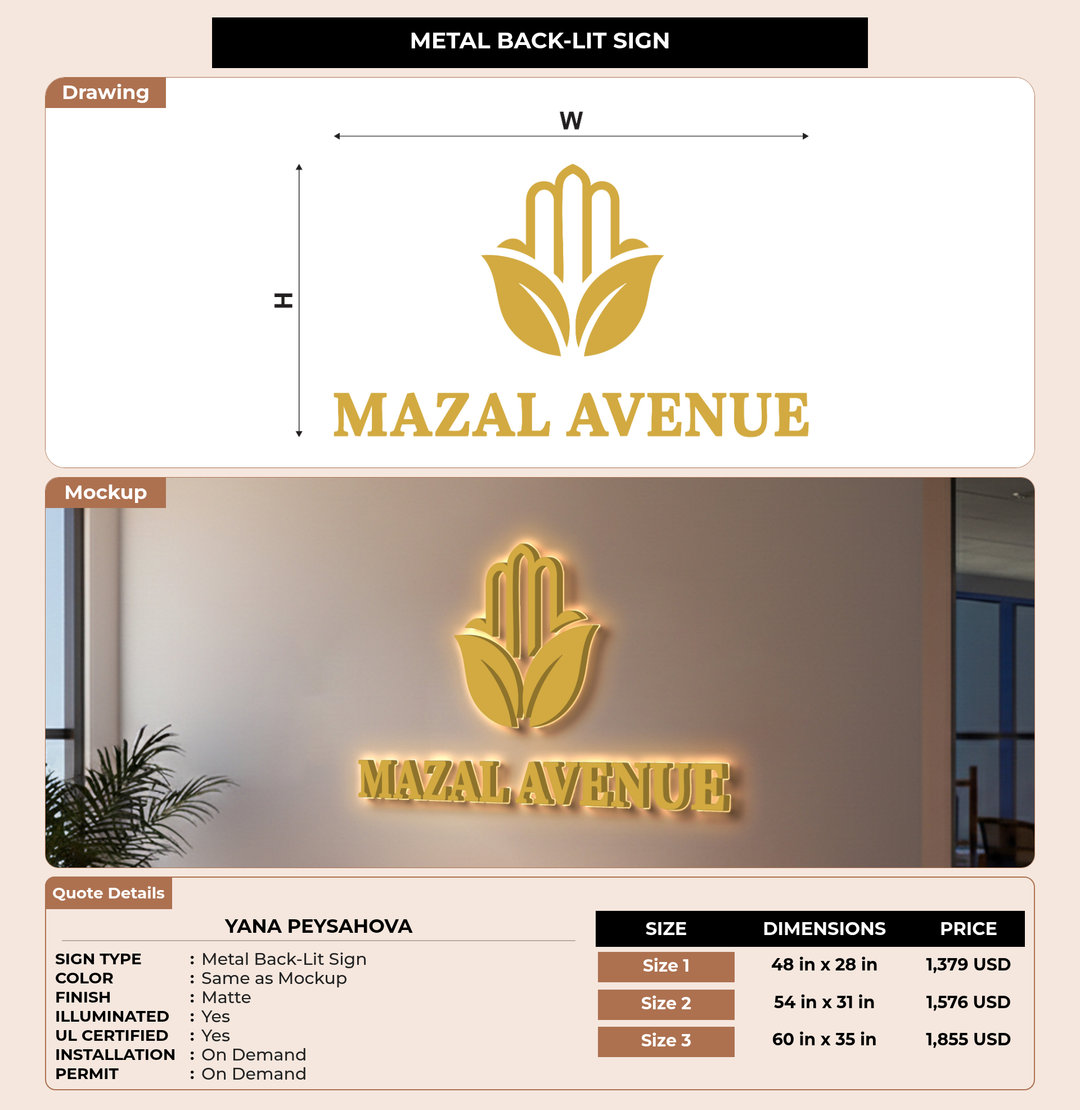 CUSTOM MOCKUP SIGN FOR Yana Peysahova
