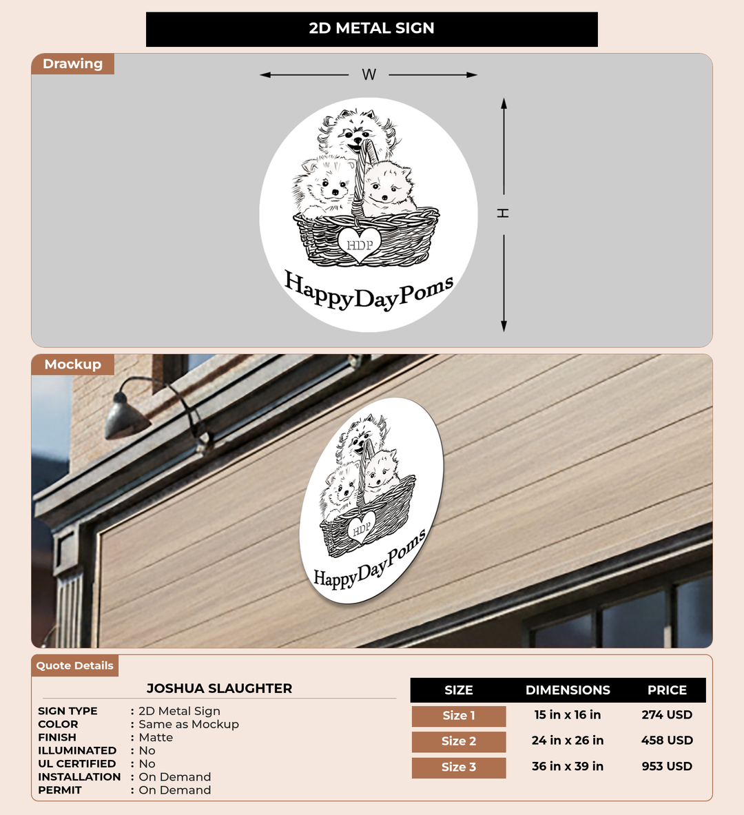 CUSTOM MOCKUP SIGN FOR Joshua Slaughter
