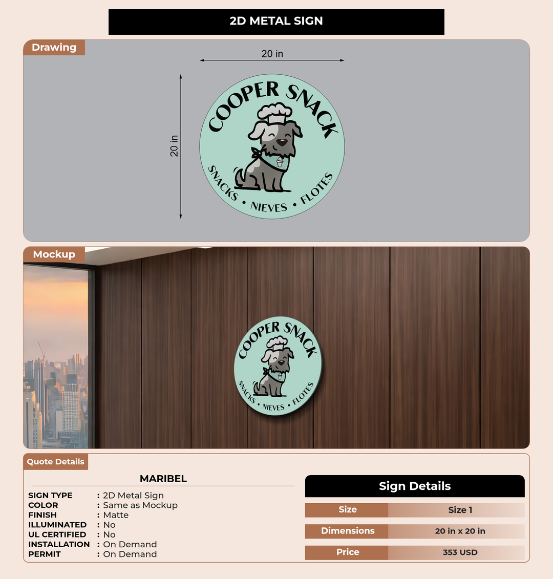 CUSTOM MOCKUP SIGN FOR Maribel