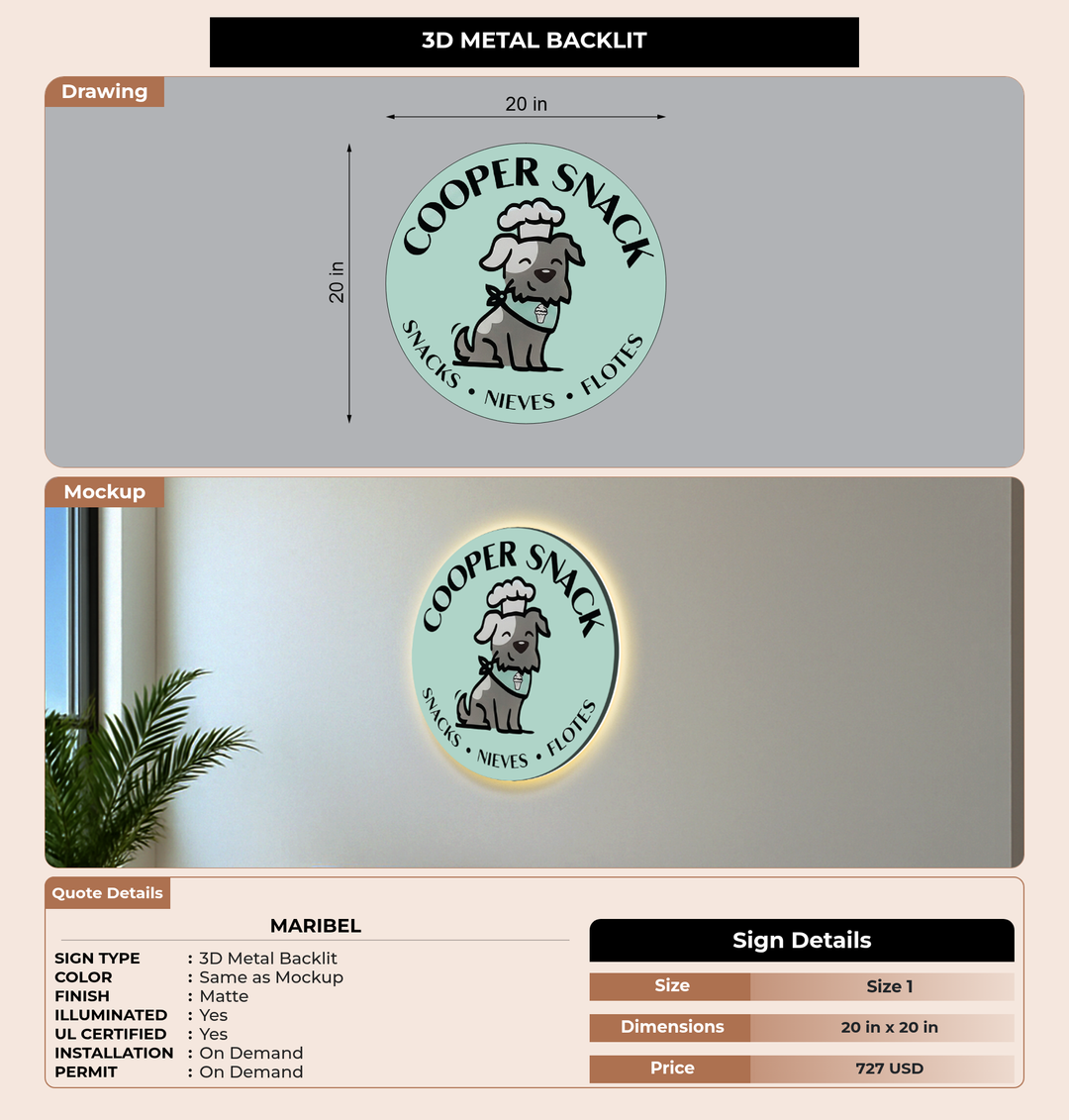CUSTOM MOCKUP SIGN FOR Maribel