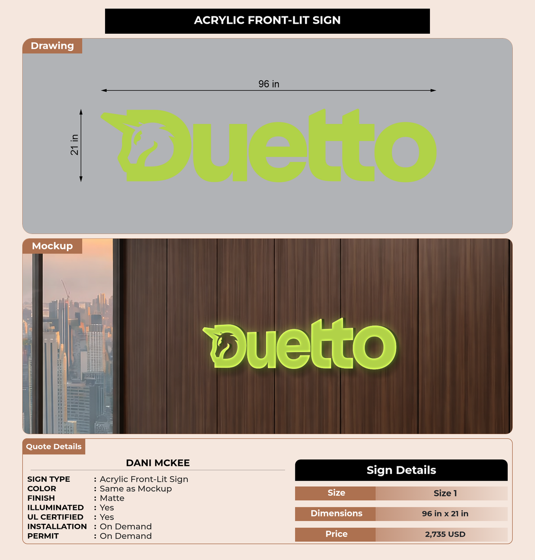 CUSTOM MOCKUP SIGN FOR dani mckee