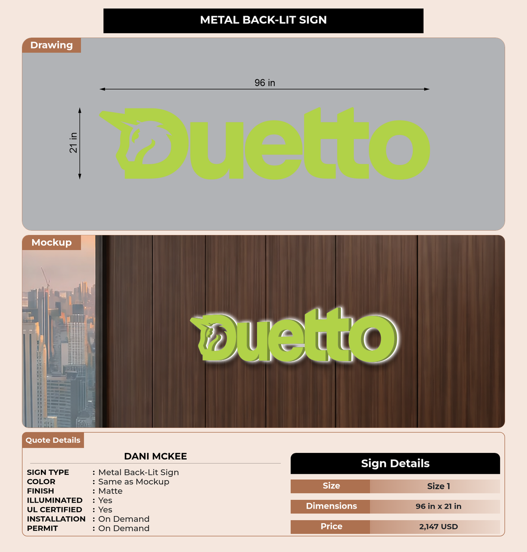 CUSTOM MOCKUP SIGN FOR dani mckee