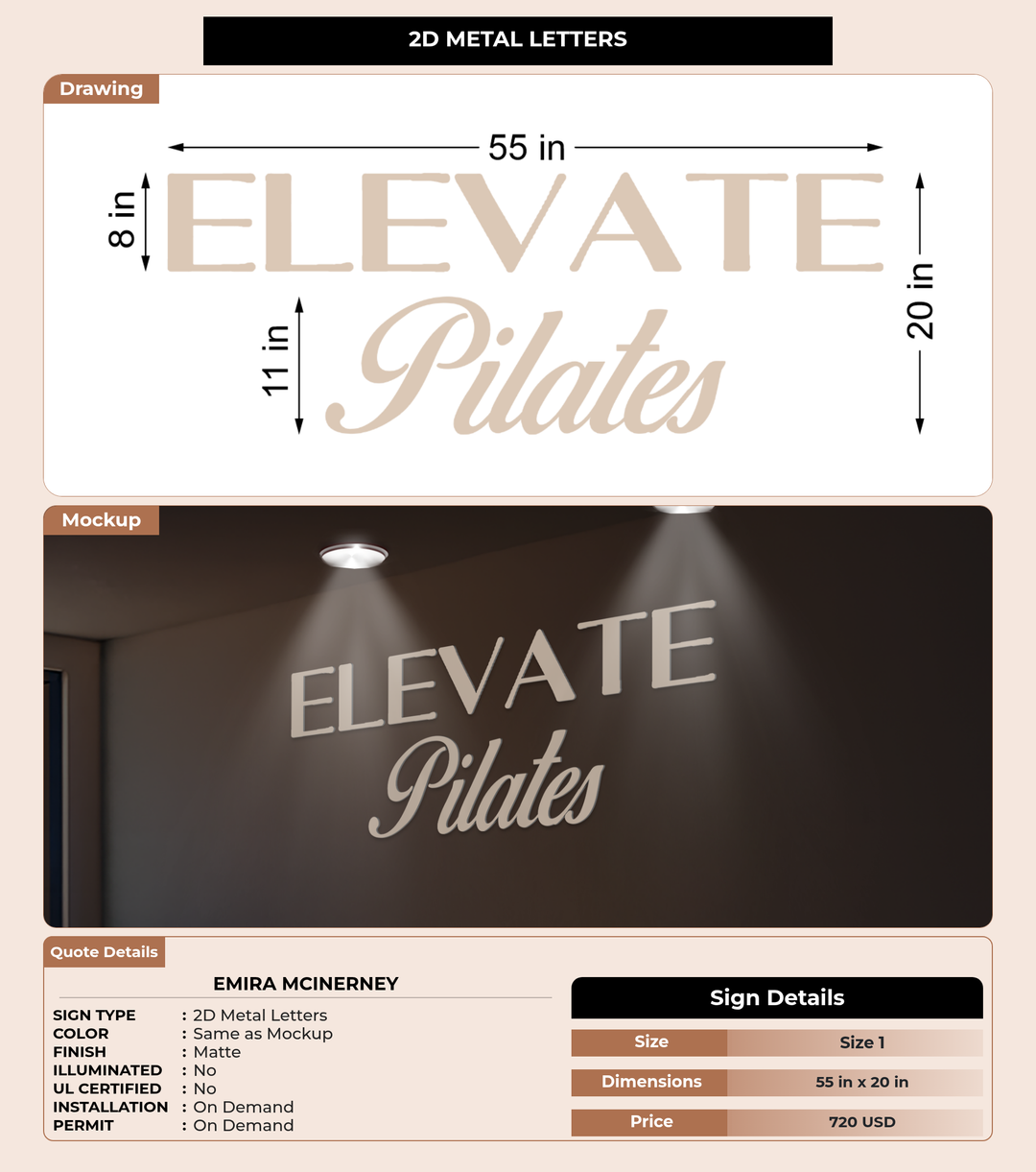 CUSTOM MOCKUP SIGN FOR Emira McInerney