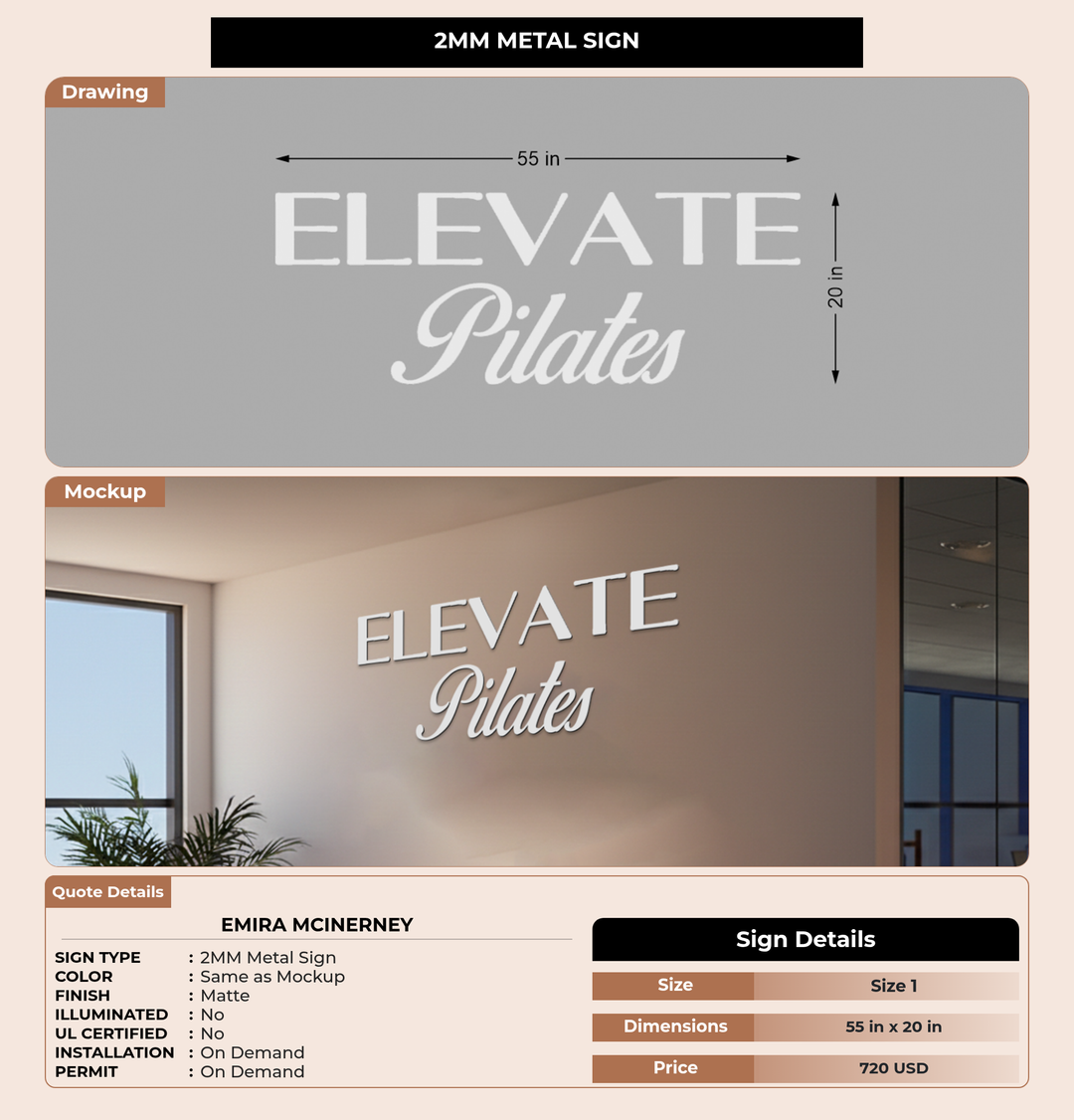 CUSTOM MOCKUP SIGN FOR Emira McInerney