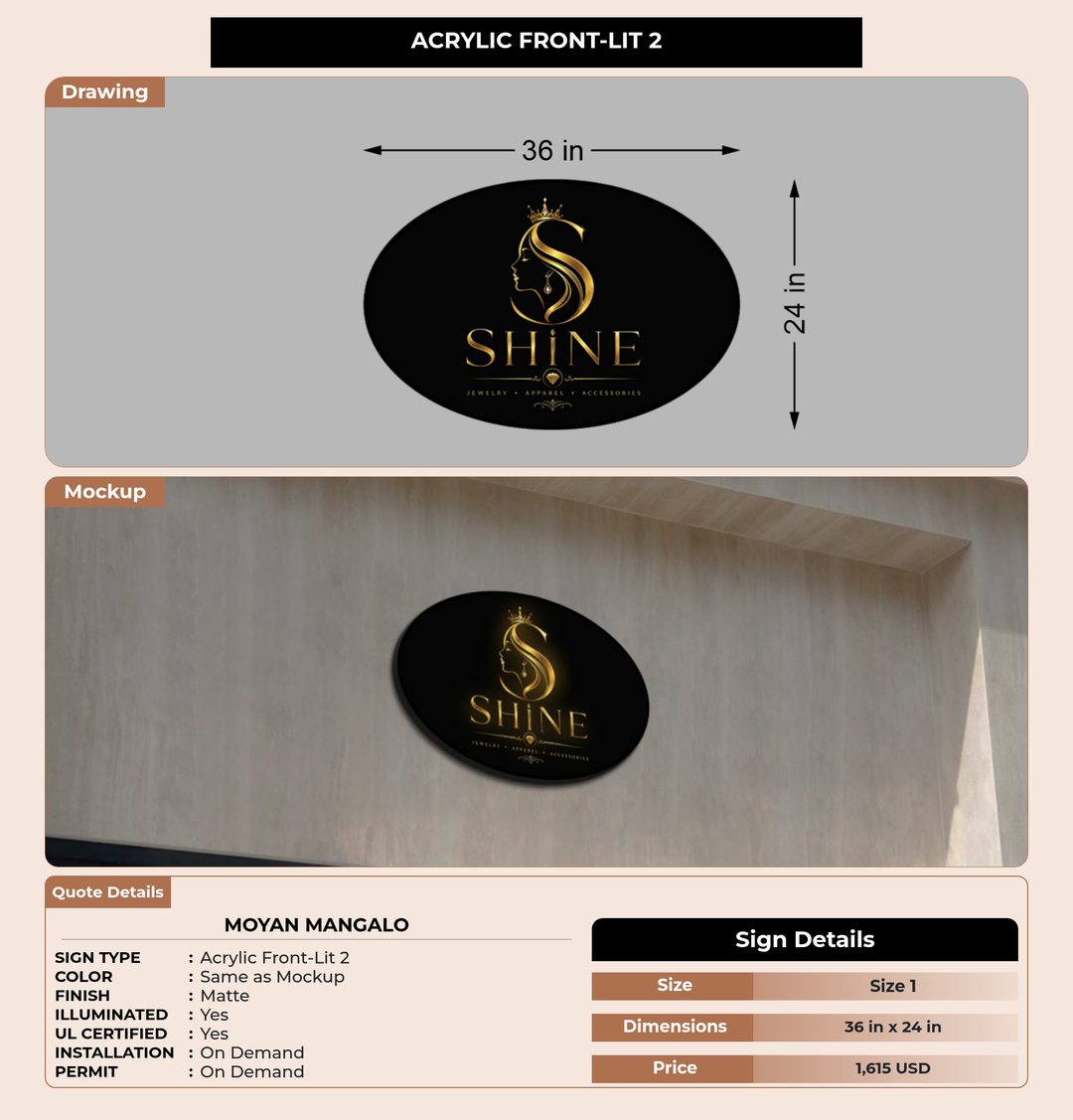 CUSTOM MOCKUP SIGN FOR Moyan Mangalo