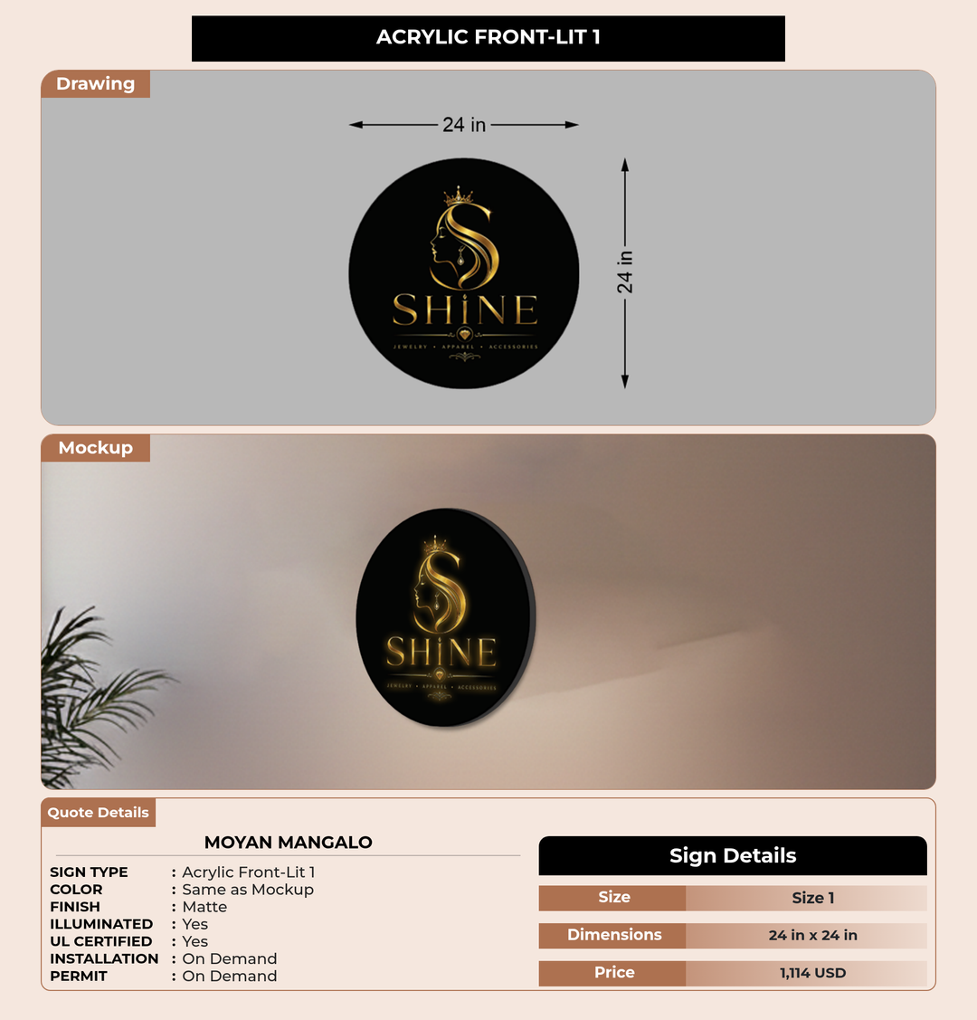 CUSTOM MOCKUP SIGN FOR Moyan Mangalo