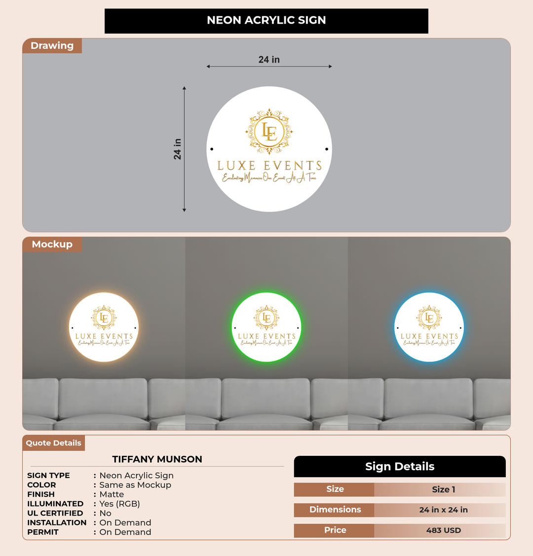 CUSTOM MOCKUP SIGN FOR Tiffany Munson