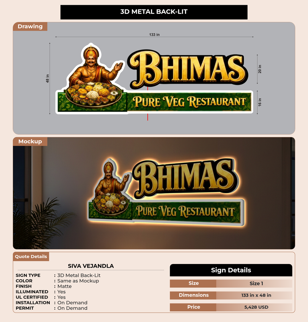 CUSTOM MOCKUP SIGN FOR Siva Vejandla