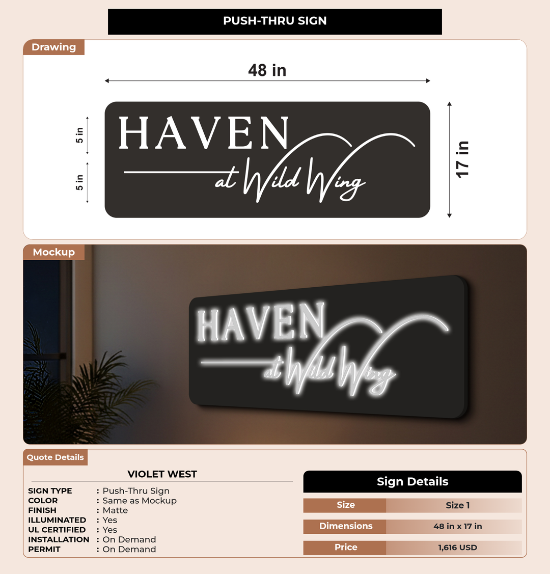CUSTOM MOCKUP SIGN FOR Violet West