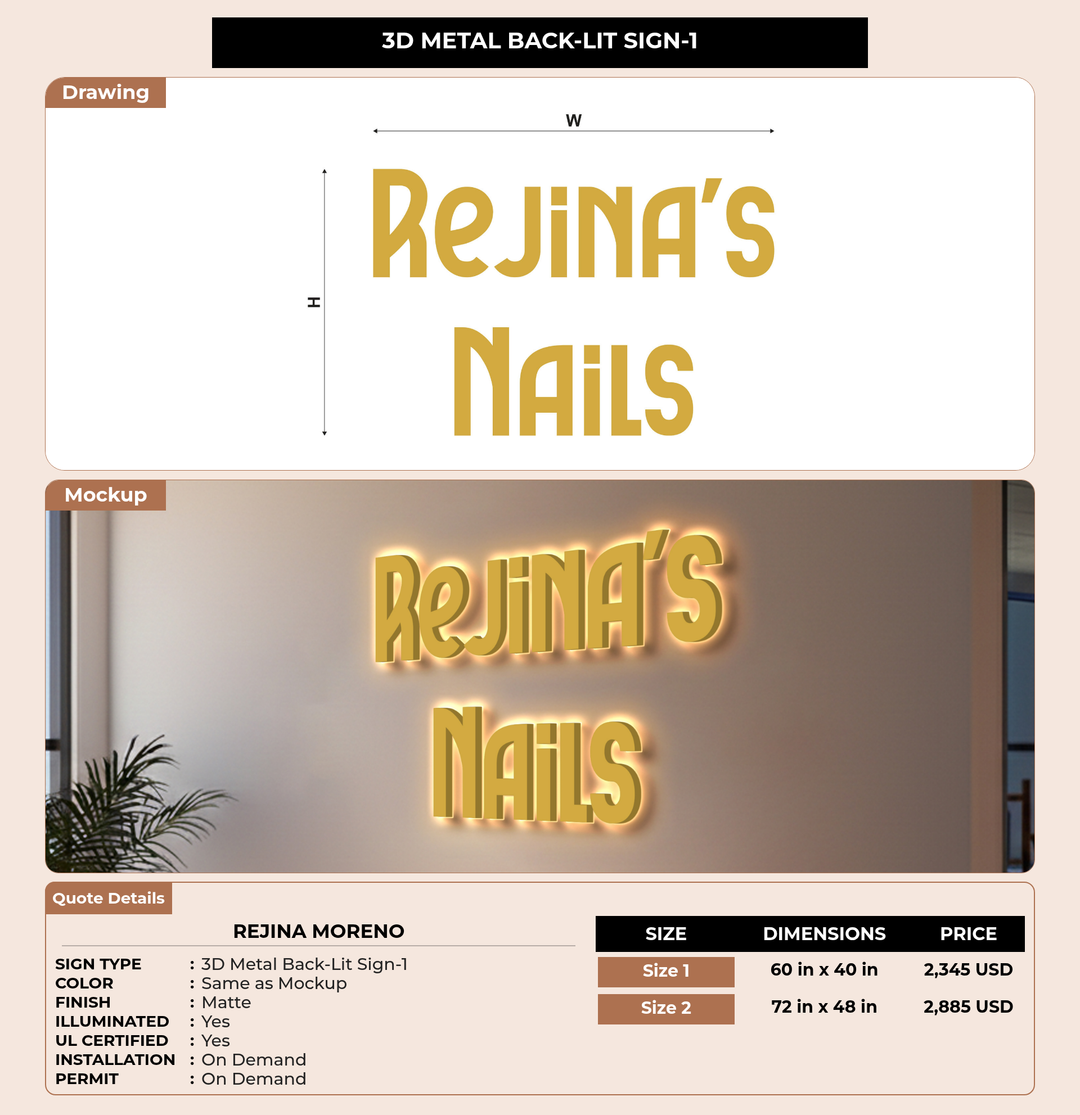 CUSTOM MOCKUP SIGN FOR Rejina Moreno