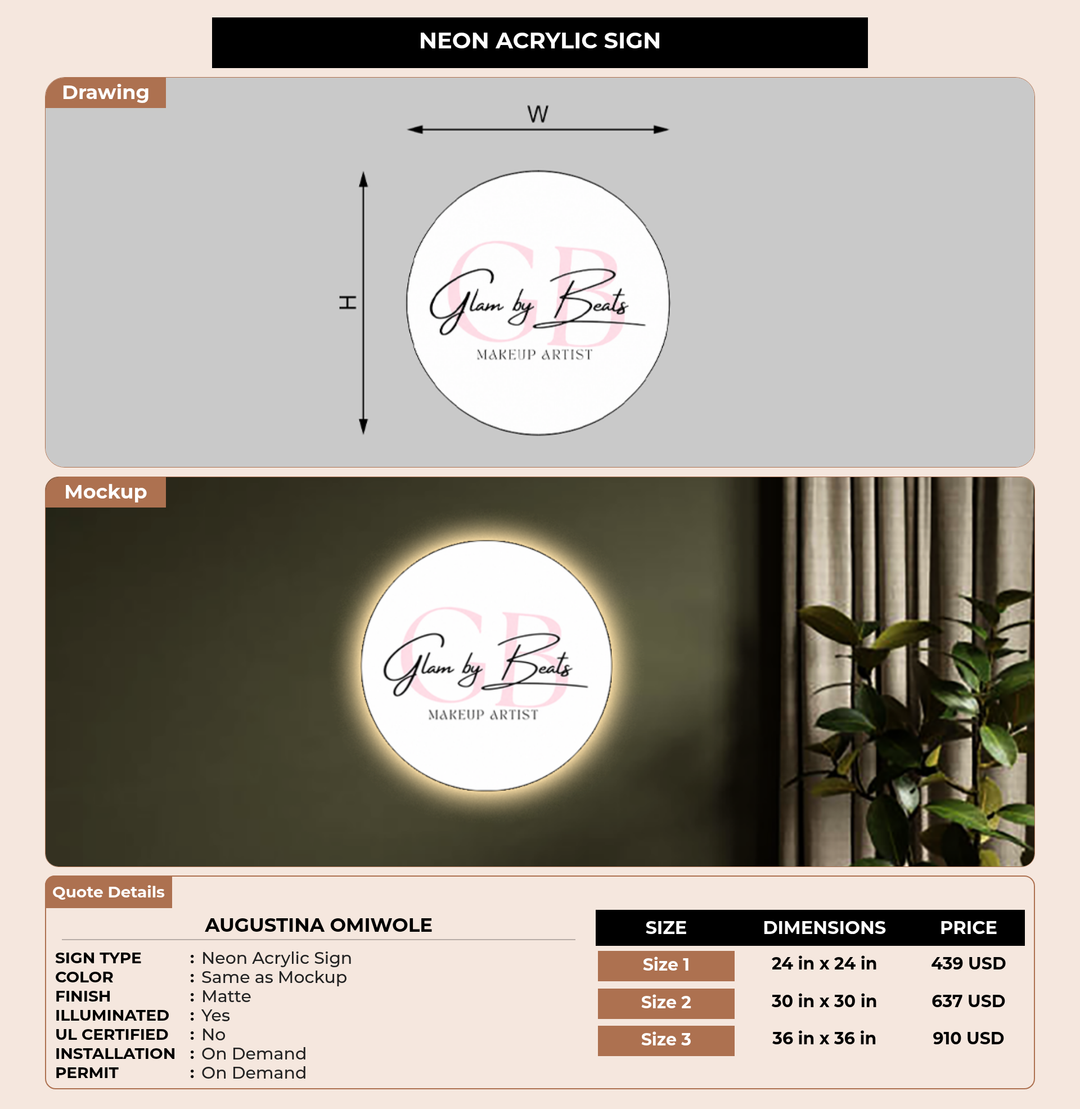 CUSTOM MOCKUP SIGN FOR Augustina Omiwole