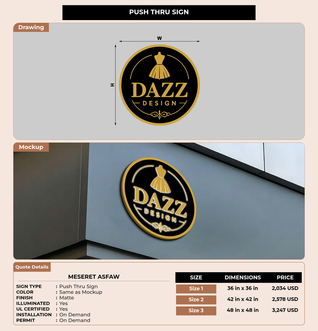 CUSTOM MOCKUP SIGN FOR Meseret Asfaw