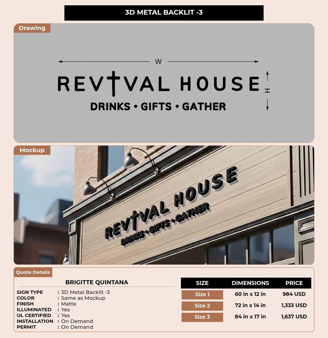 CUSTOM MOCKUP SIGN FOR Brigitte Quintana