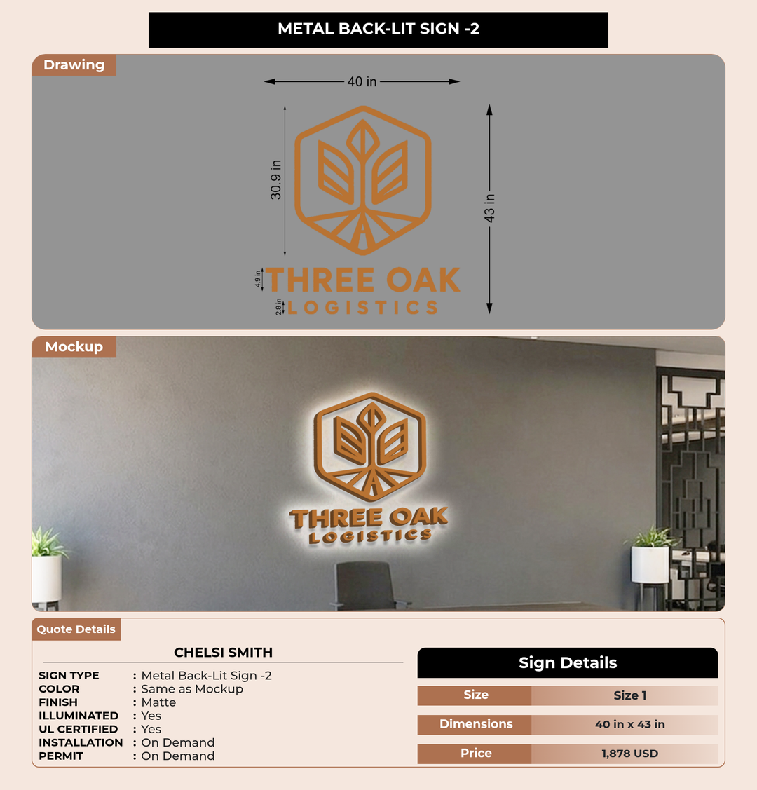 CUSTOM MOCKUP SIGN FOR Chelsi Smith