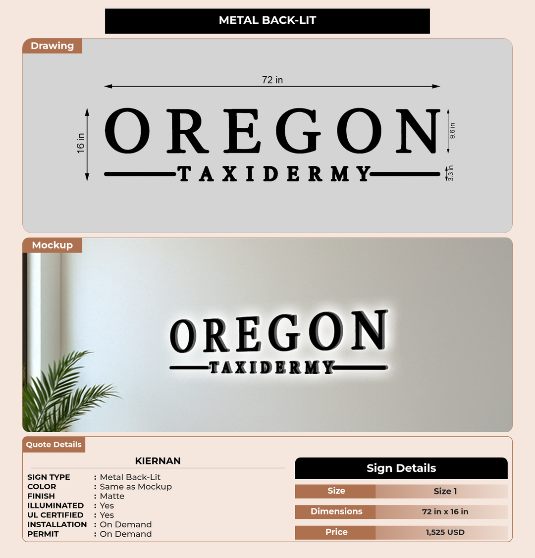 CUSTOM MOCKUP SIGN FOR Kiernan