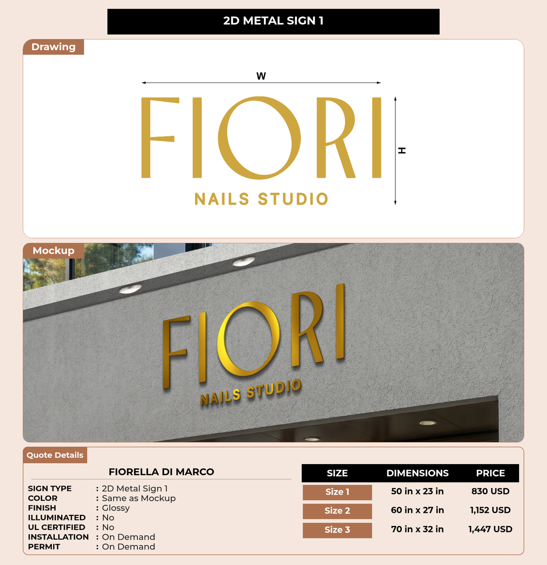 CUSTOM MOCKUP SIGN FOR Fiorella Di marco